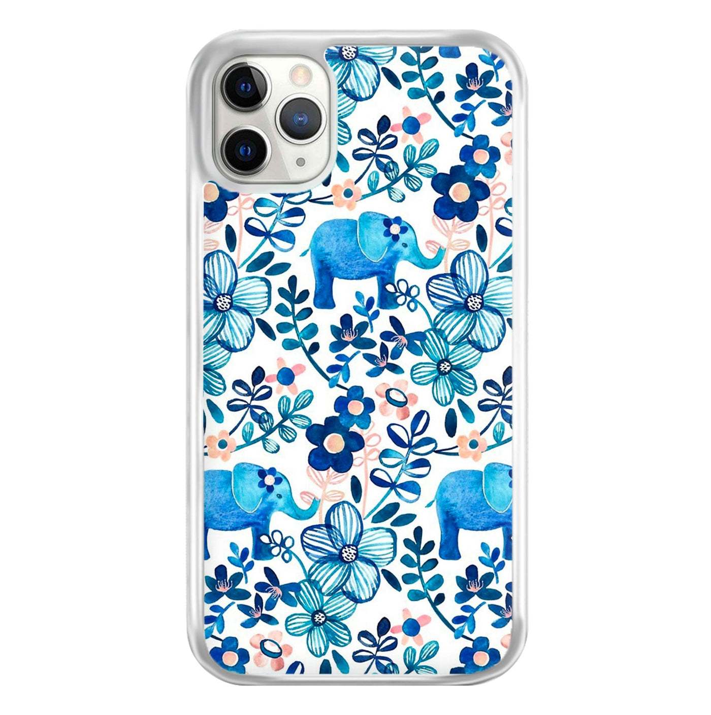 Elephant and Floral Pattern Phone Case