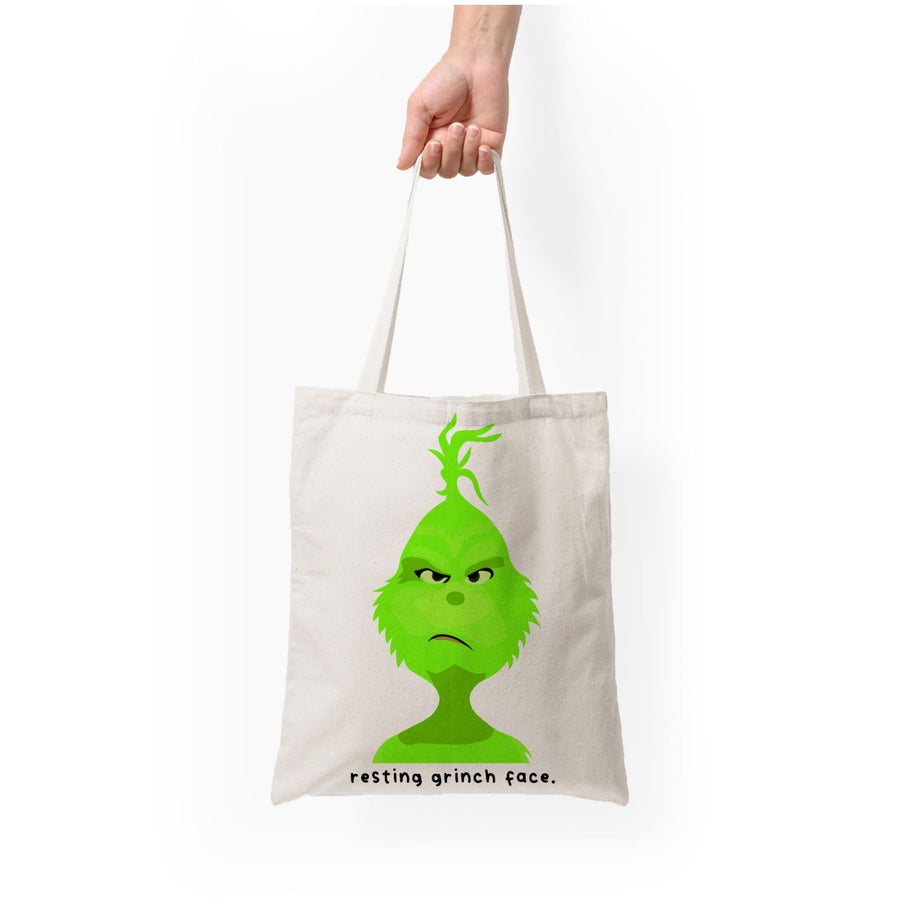 Resting Grinch Face - Grinch Tote Bag