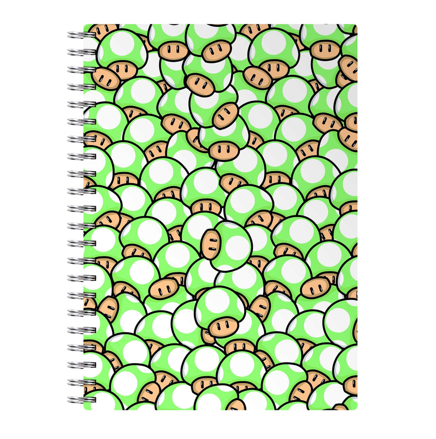 Mushroom Pattern - Light Green Notebook
