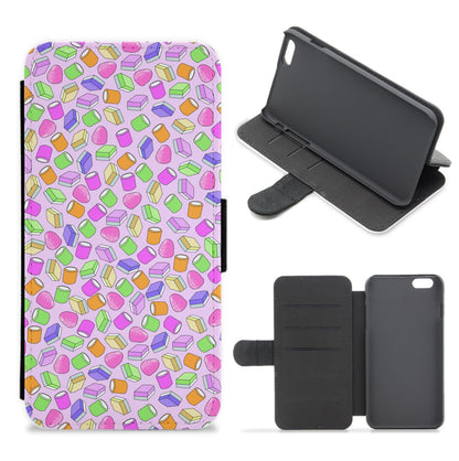 Pink Dolly Mix - Sweets Patterns Flip / Wallet Phone Case