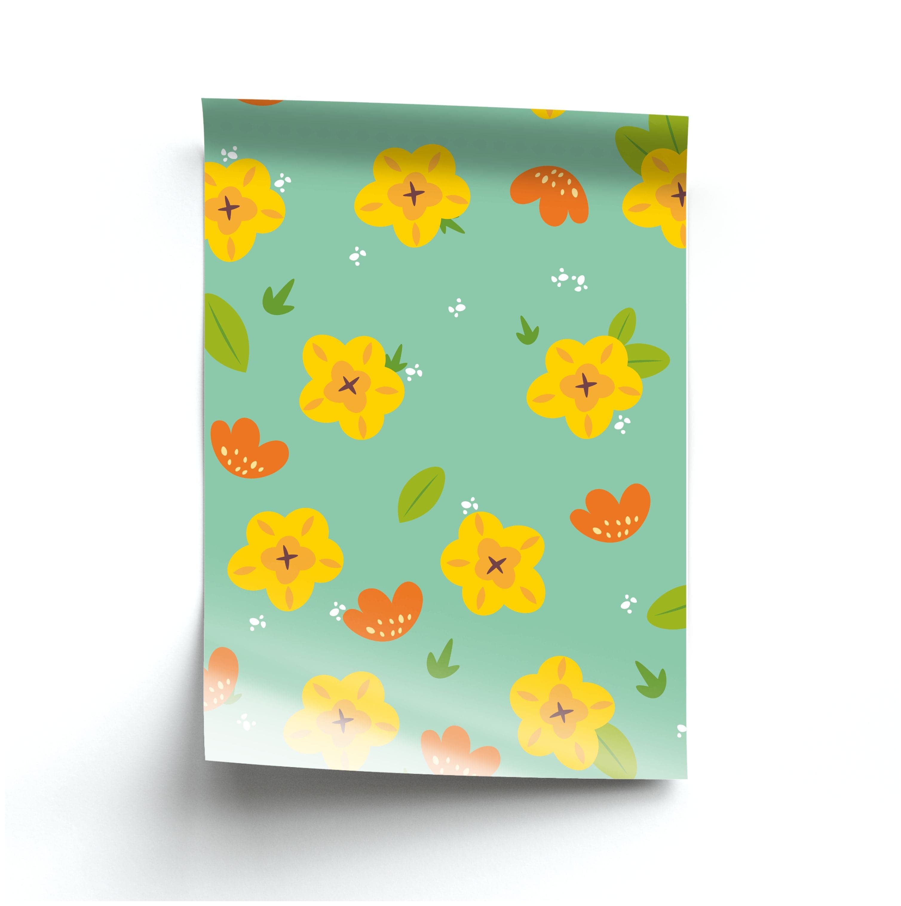 Yellow And Orange Pattern - Floral Poster