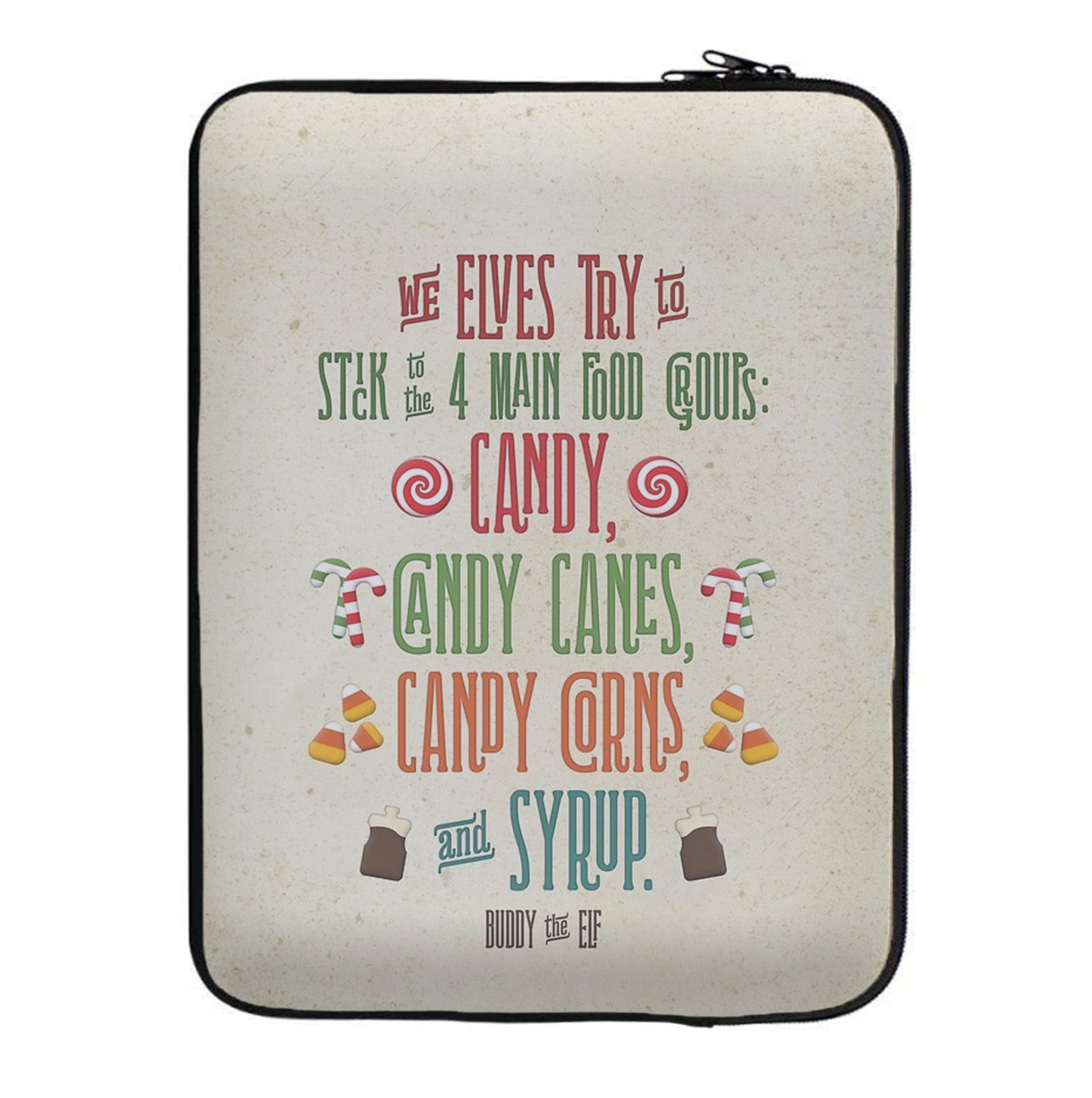 The Four Main Food Groups - Elf Laptop Sleeve