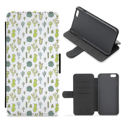 Cactus Pattern Flip / Wallet Phone Case - Fun Cases