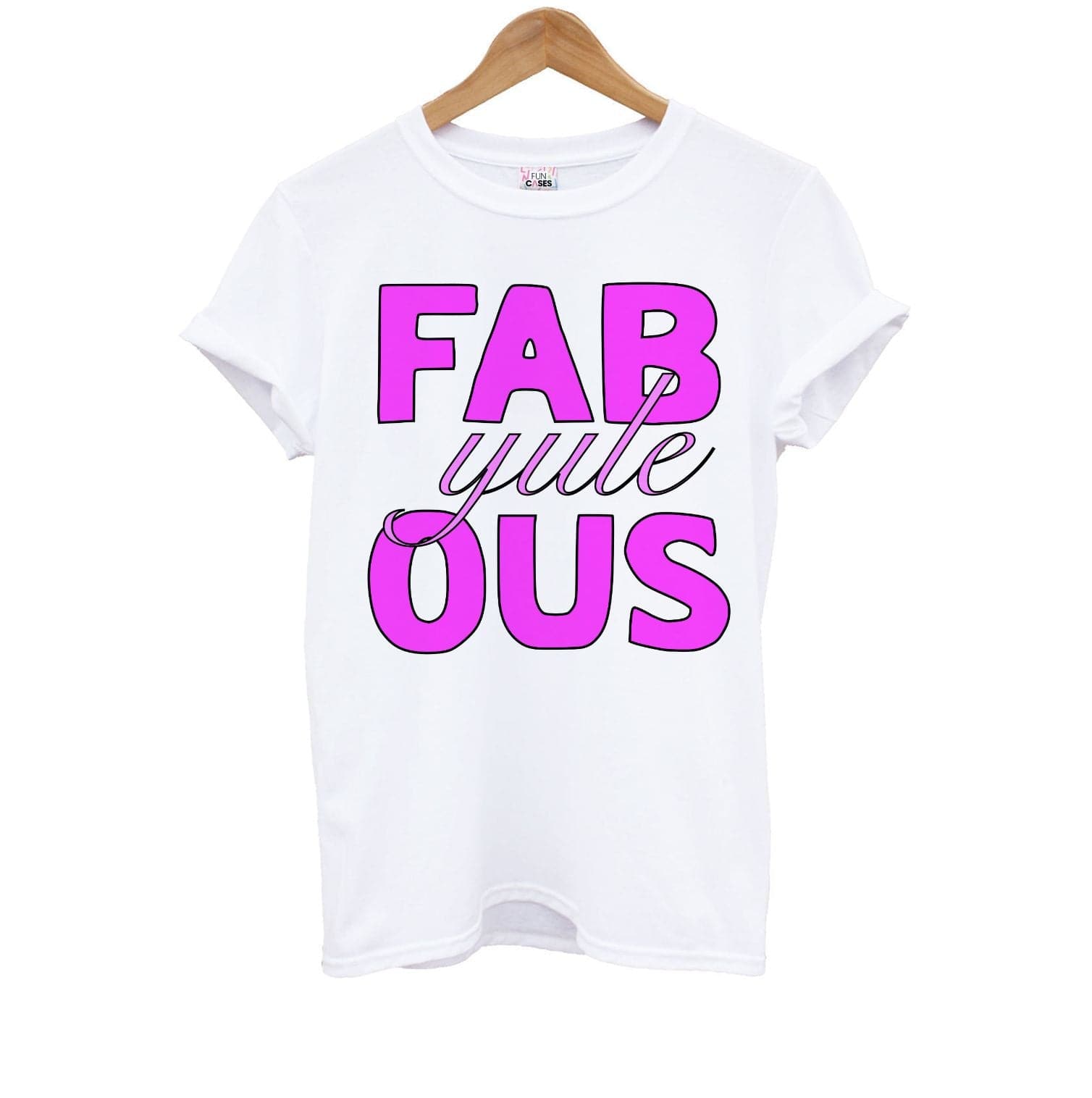 Fab-Yule-Ous Pink - Christmas Puns Kids T-Shirt