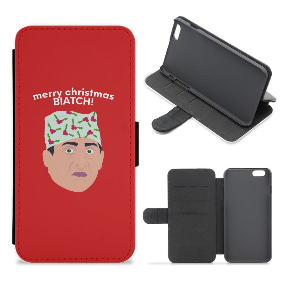 Merry Christmas Biatch - The Office Flip / Wallet Phone Case