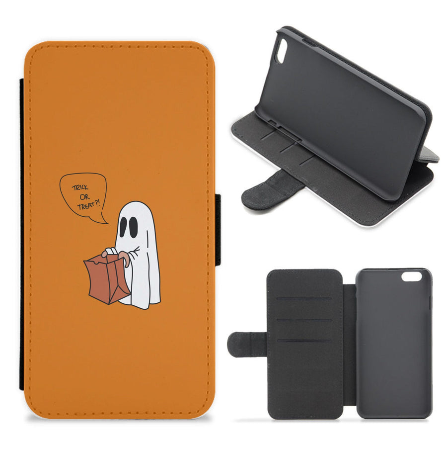 Trick Or Treat Ghost - Halloween Flip / Wallet Phone Case
