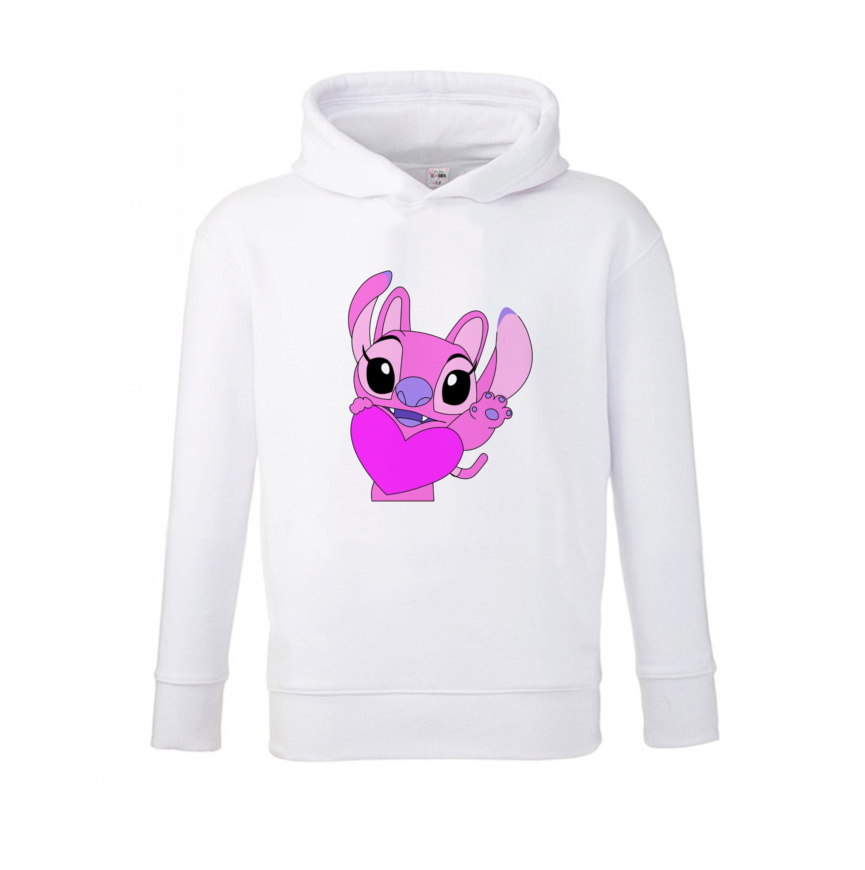 Holding Heart - Pink Alien Kids Hoodie