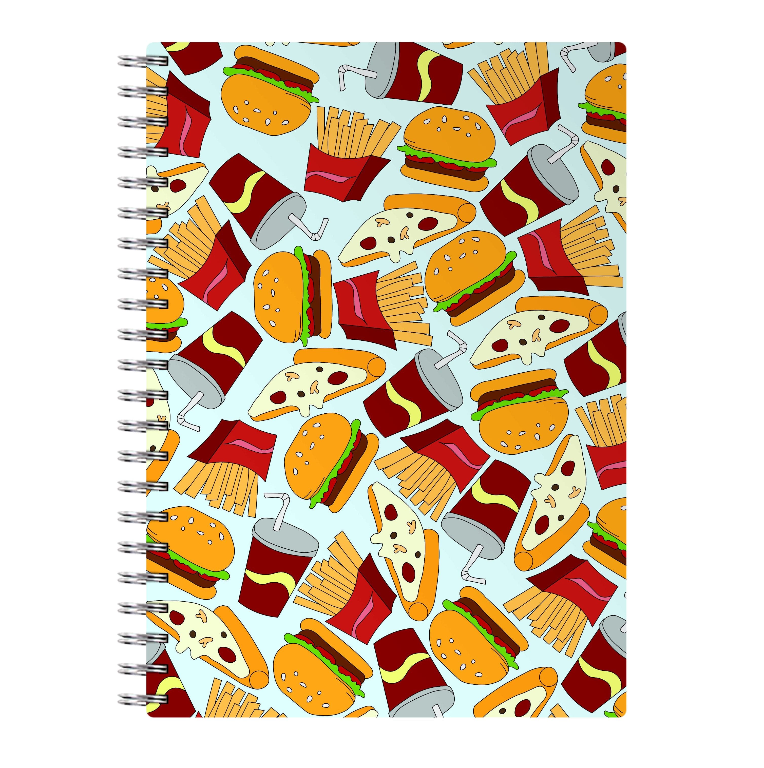 Burgers, Fries And Pizzas - Fast Food Patterns Notebook