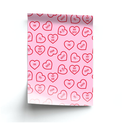 Hot Girl Summer Hearts Pattern Poster