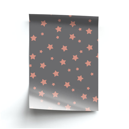 Rose Gold Star Pattern Poster