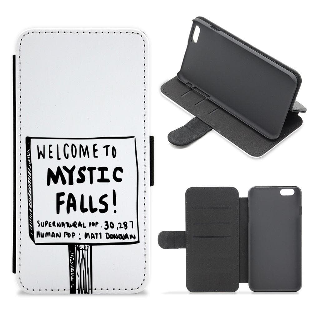 Welcome to Mystic Falls - Vampire Diaries Flip / Wallet Phone Case - Fun Cases