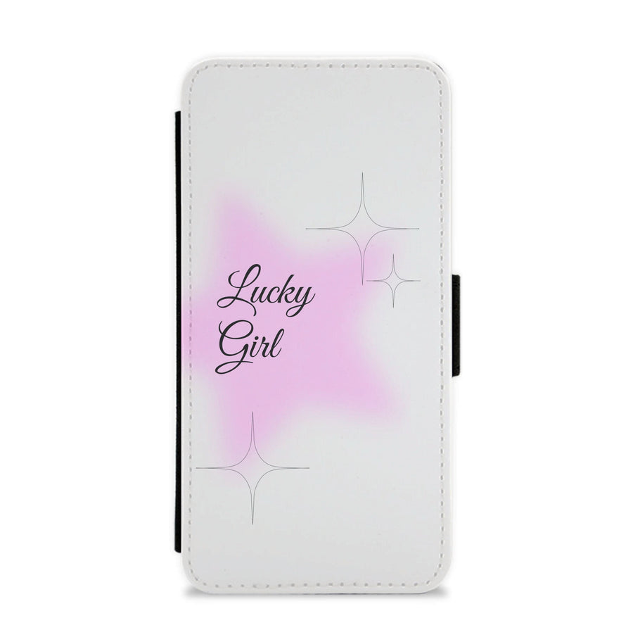 Lucky Girl - Clean Girl Aesthetic Flip / Wallet Phone Case