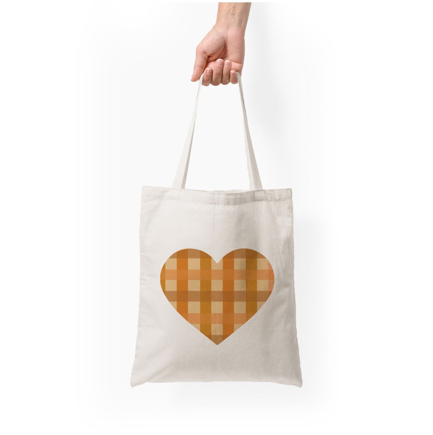 Orange Plaid Pattern- Autumn Tote Bag