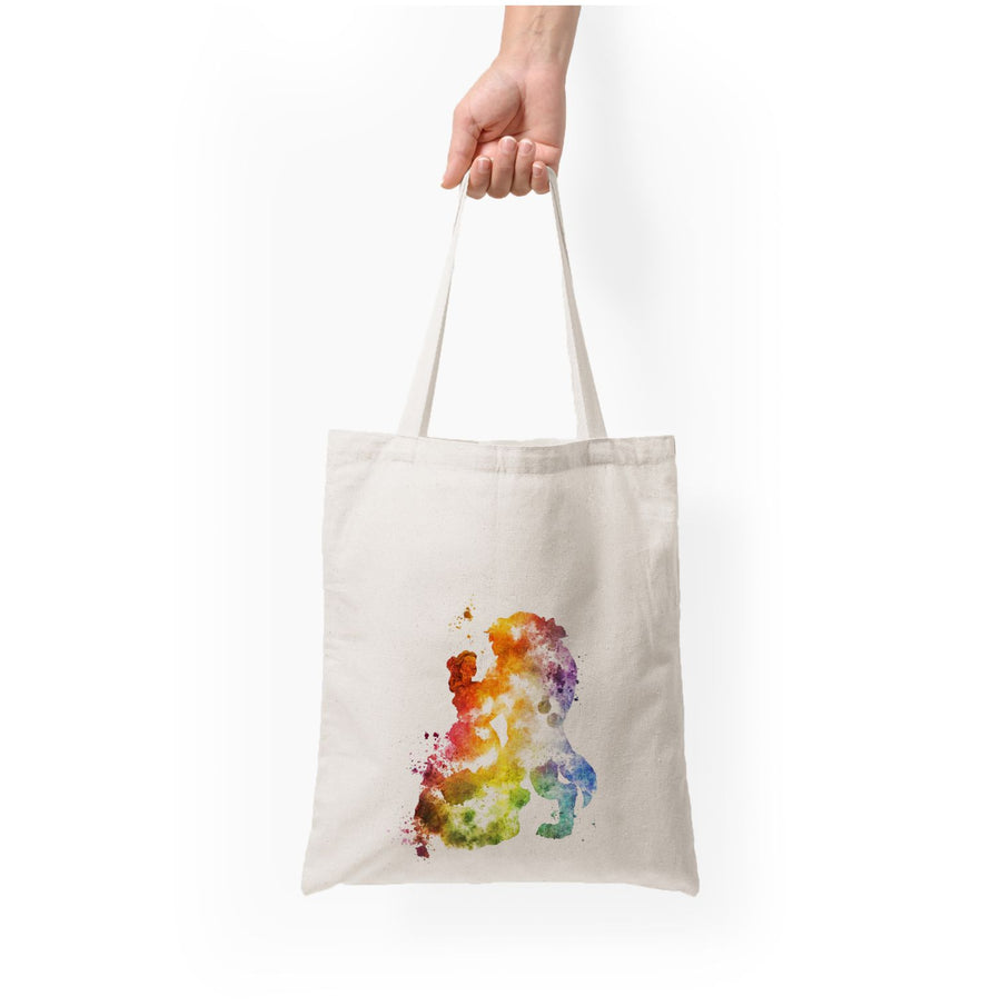 Watercolour Beauty and the Beast Disney Tote Bag