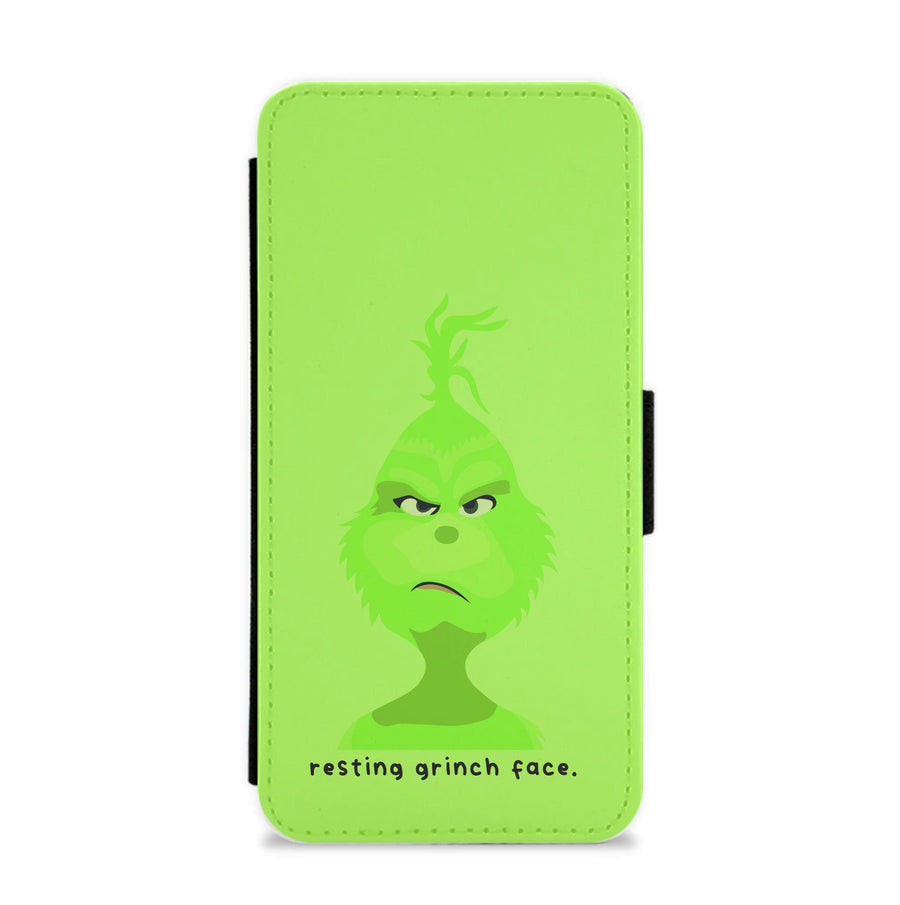 Resting Grinch Face - Grinch Flip / Wallet Phone Case