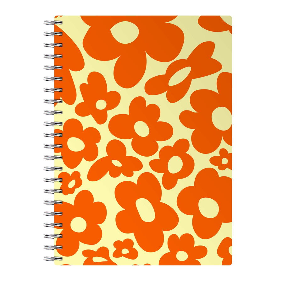 Orange Flowers - Trippy Patterns Notebook