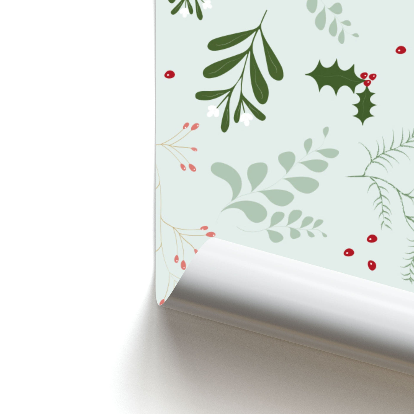 Christmas Floral Pattern Poster