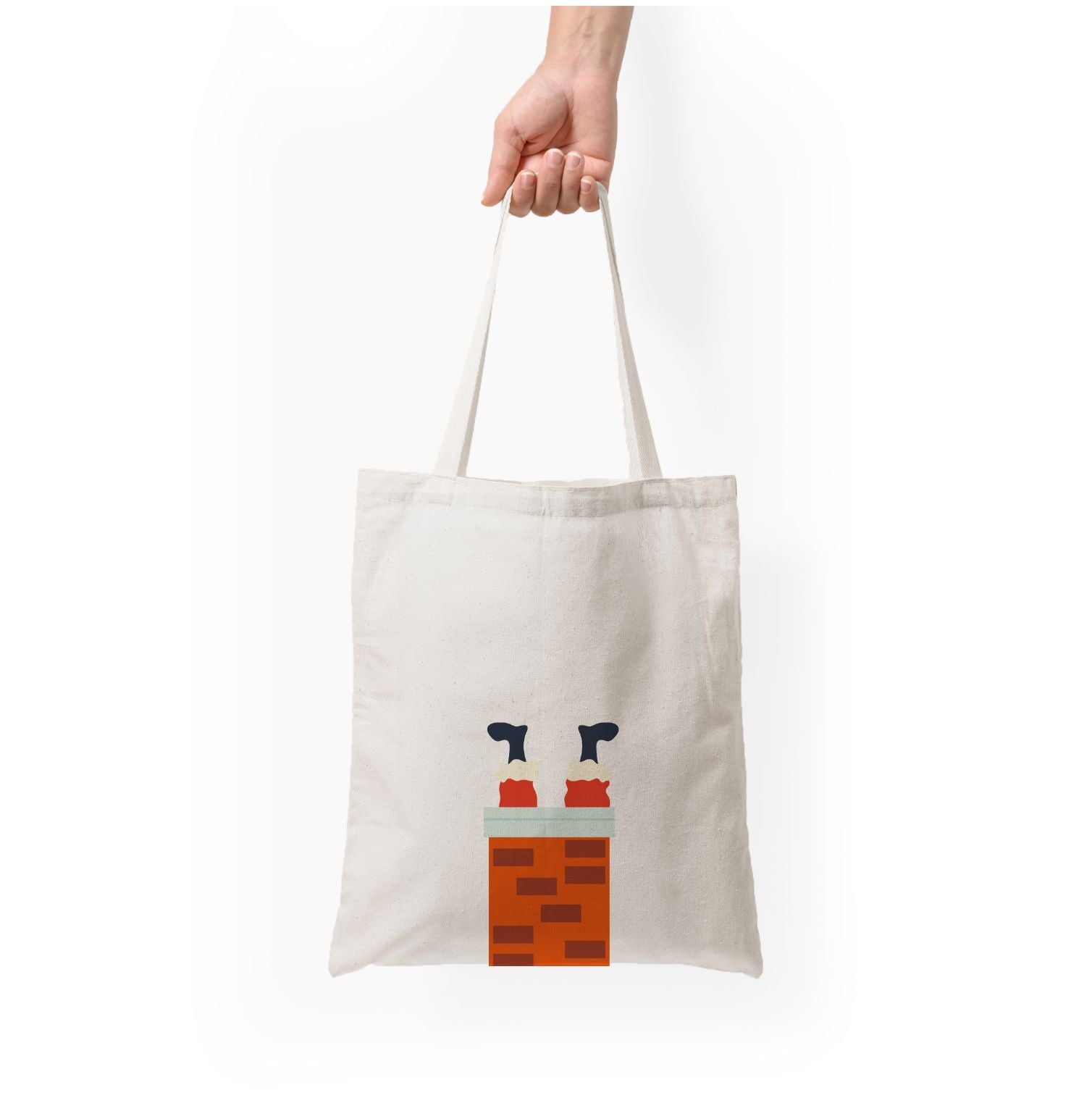 Santa Stuck In A Chimney - Christmas Tote Bag