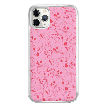 Pink Snakes And Skulls - Western  Phone Case