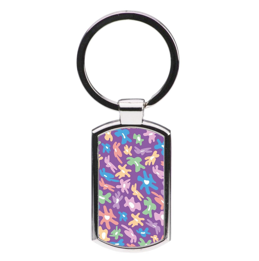 Abstract Flowers- Floral Patterns Luxury Keyring