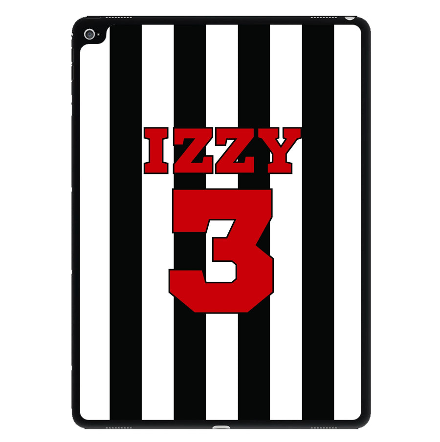 Black And White Stripes - Personalised Football   iPad Case