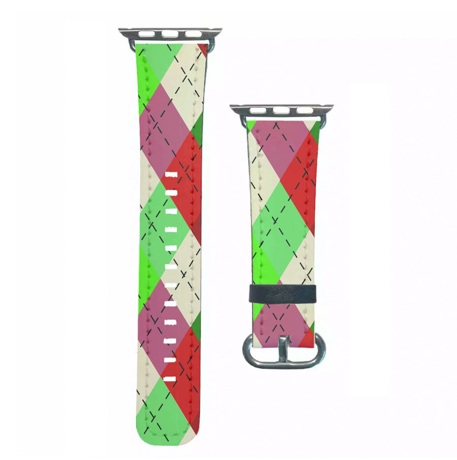 Red And Green - Christmas Patterns Apple Watch Strap