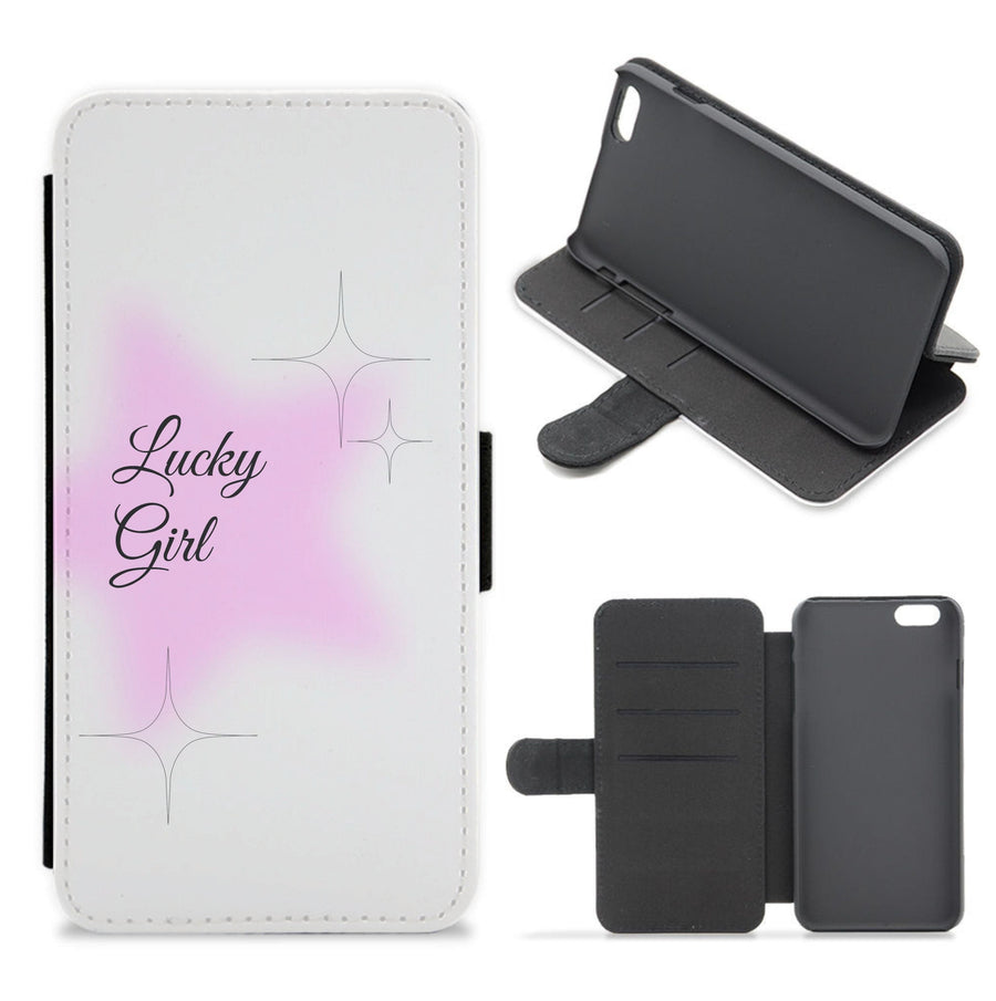 Lucky Girl - Clean Girl Aesthetic Flip / Wallet Phone Case