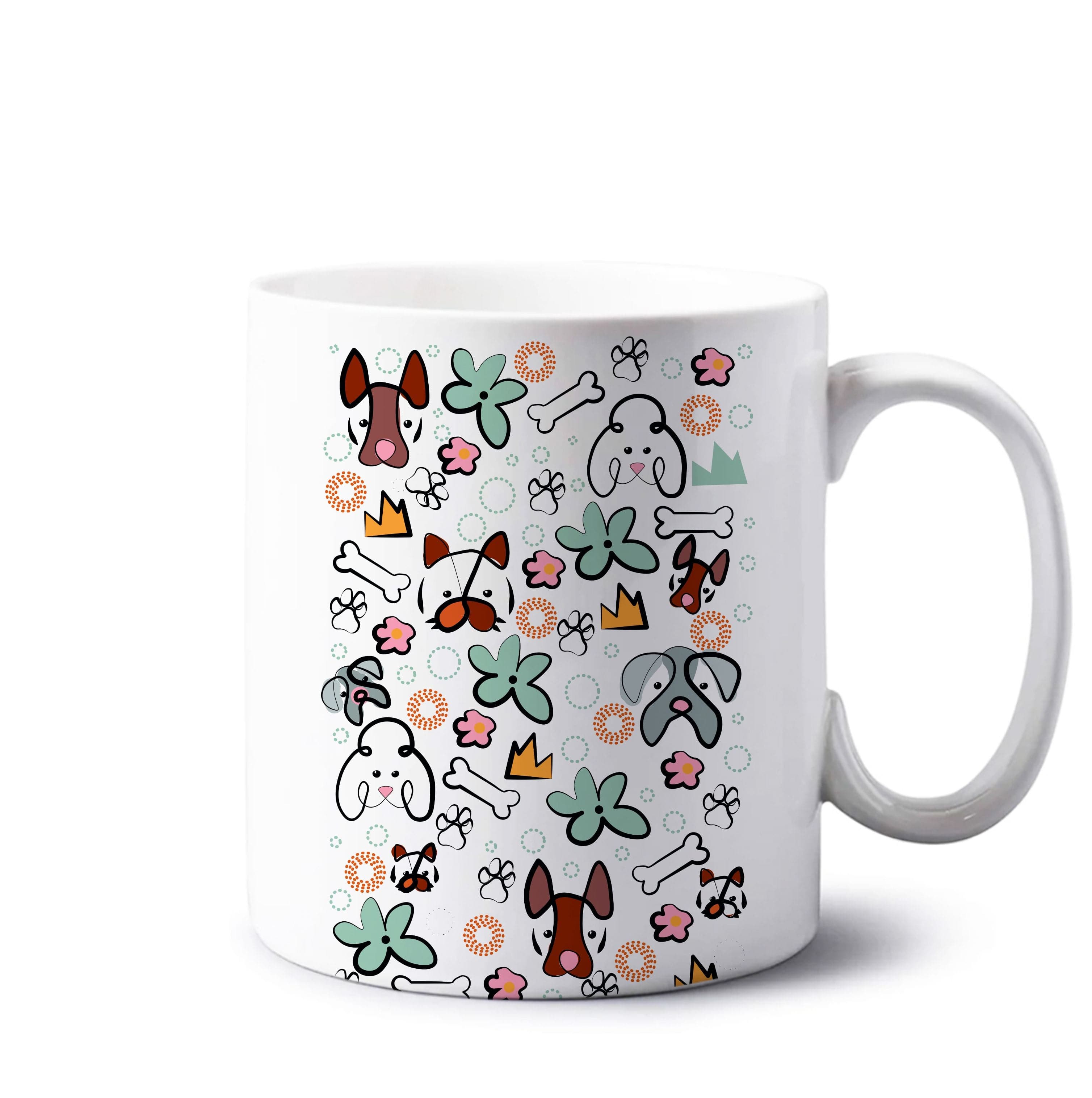 Bones and dogs - Dog Patterns Mug