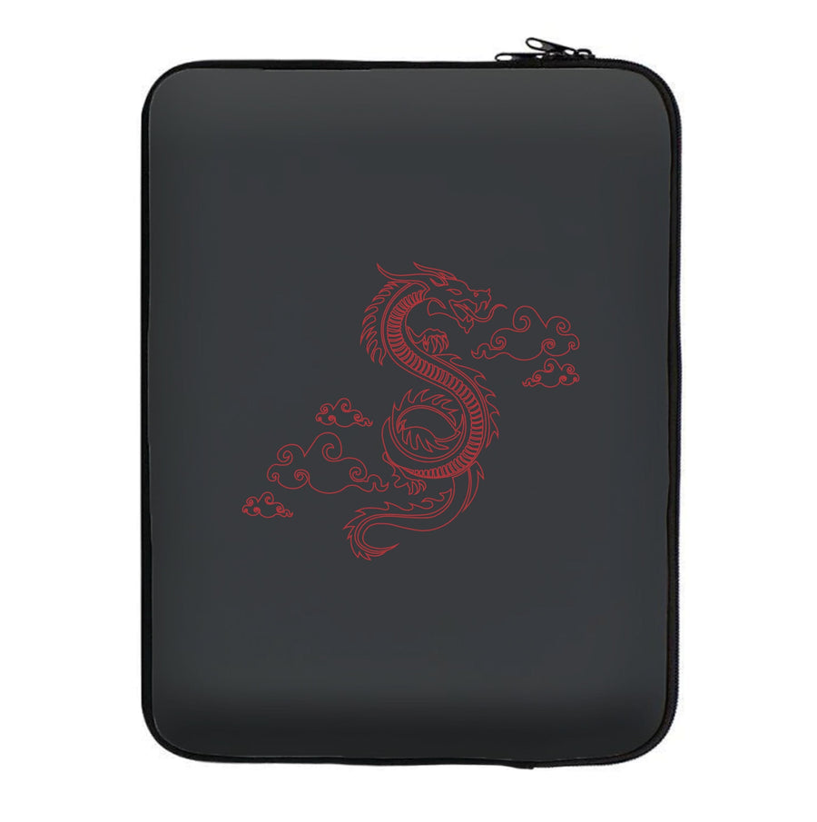 Red - Dragon Patterns Laptop Sleeve