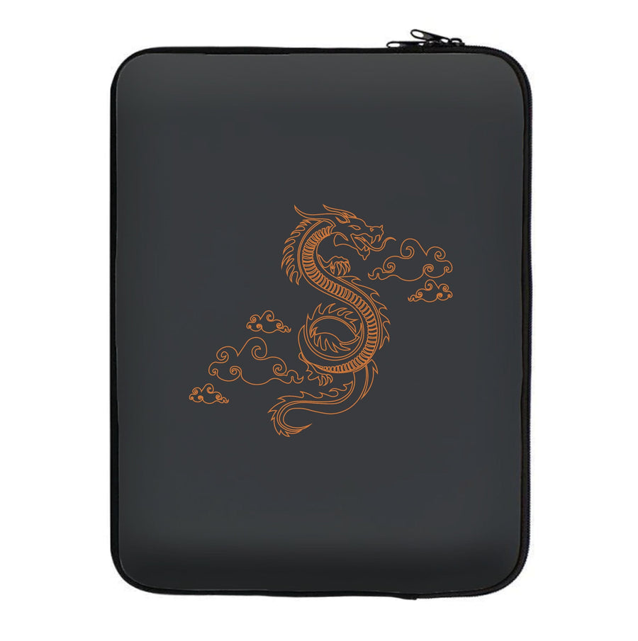Orange - Dragon Patterns Laptop Sleeve