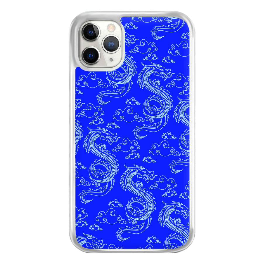 Blue Dragon Pattern Phone Case