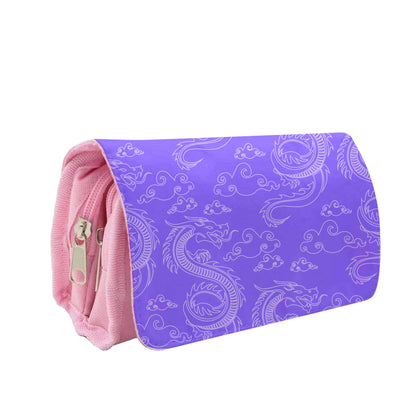 Purple Dragon Pattern Pencil Case