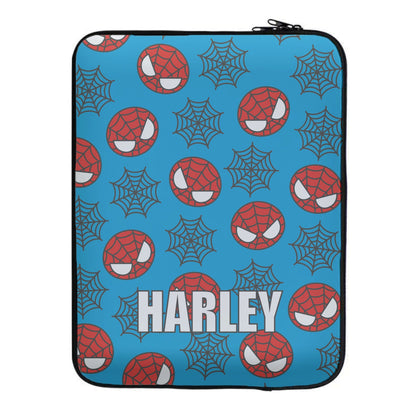 Spiderman And Webs - Personalised Superhero Comic Laptop Sleeve