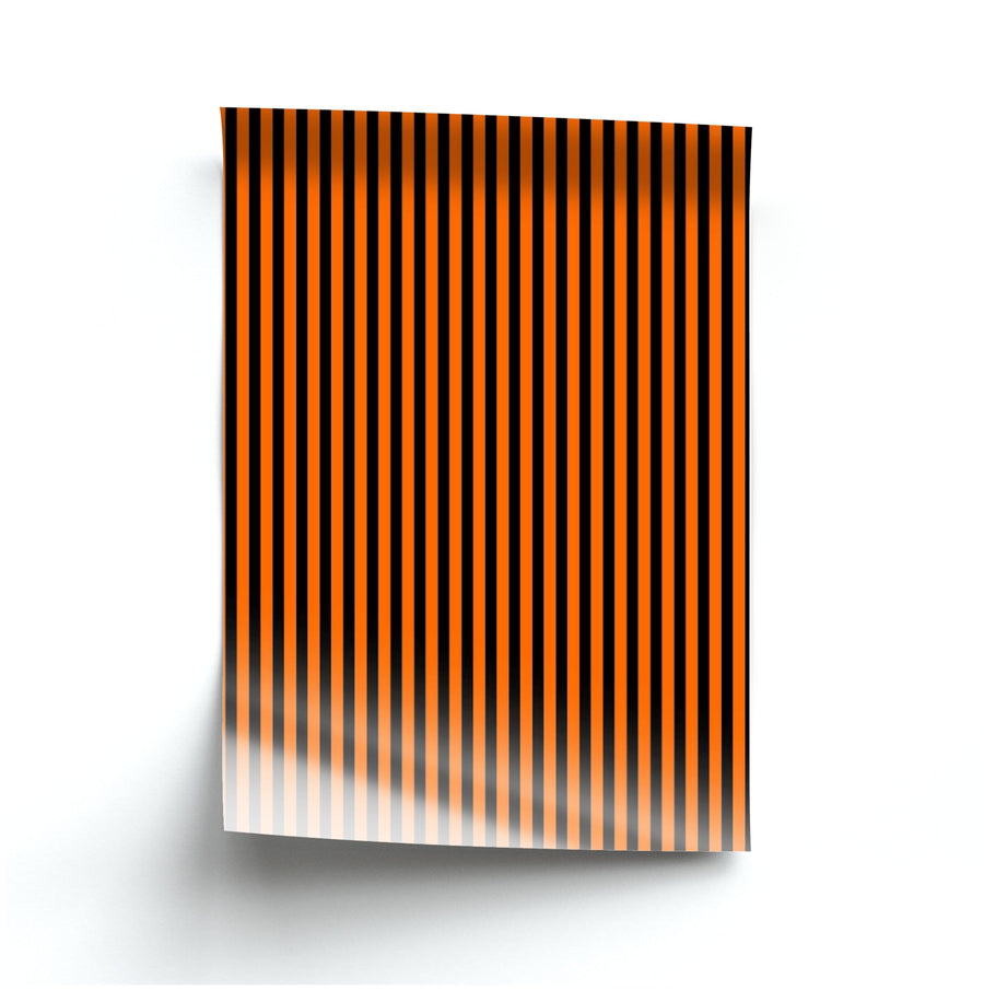 Orange & Black Stripe Poster