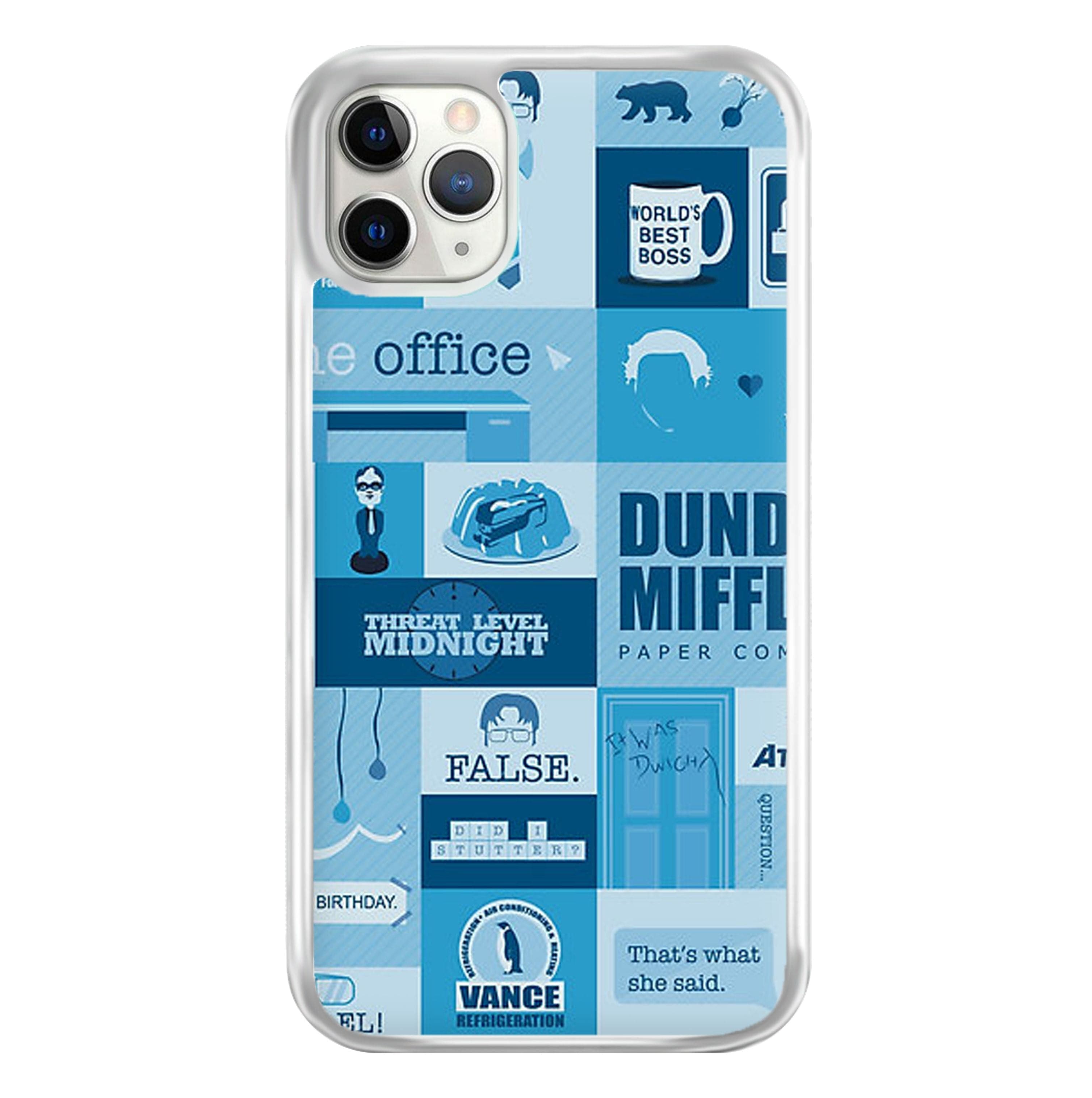 Office Blue Patchwork Phone Case