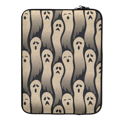 Vintage Wriggly Ghost Pattern Laptop Sleeve