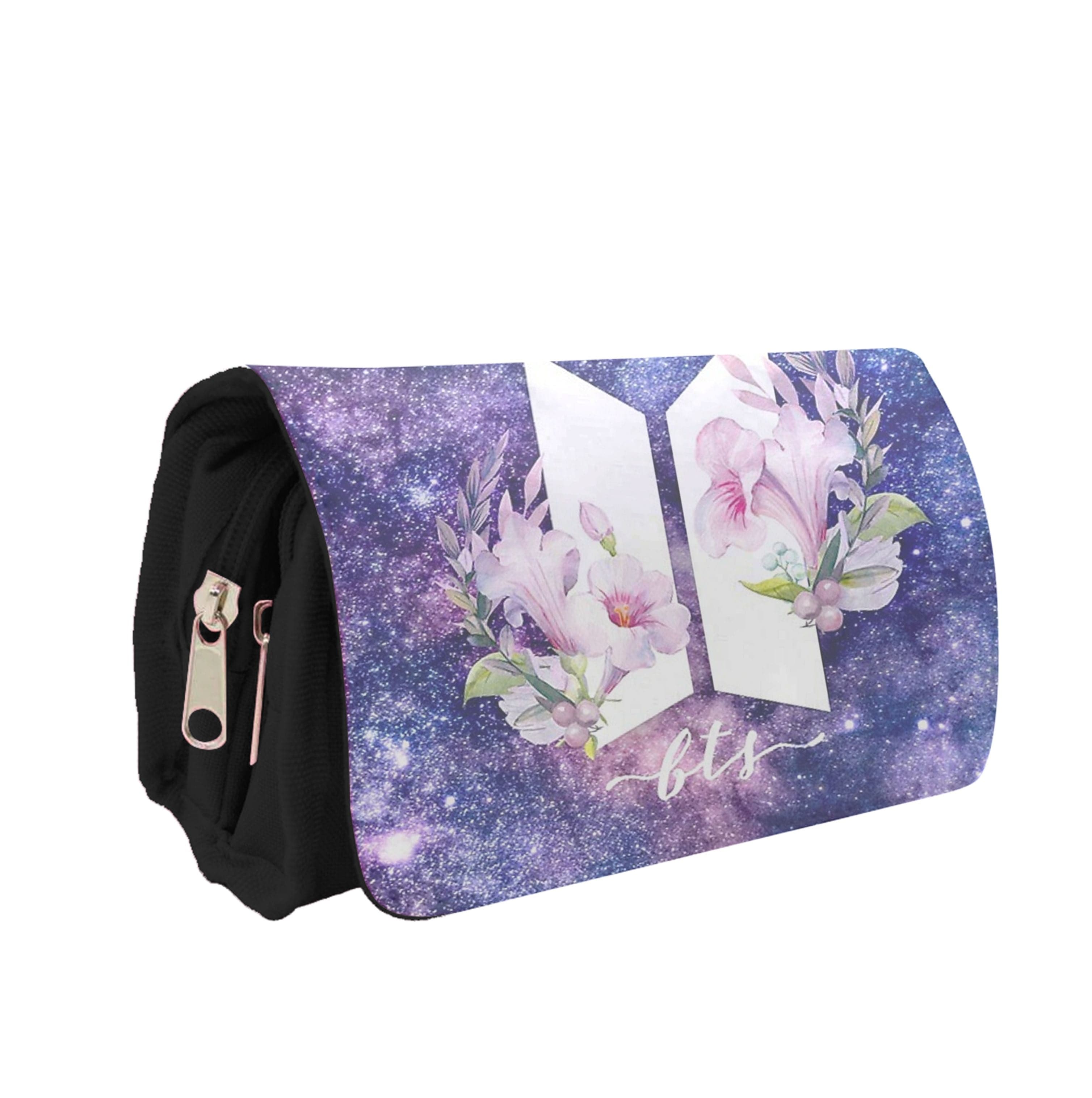 Galaxy Floral K-Pop Band Logo Pencil Case