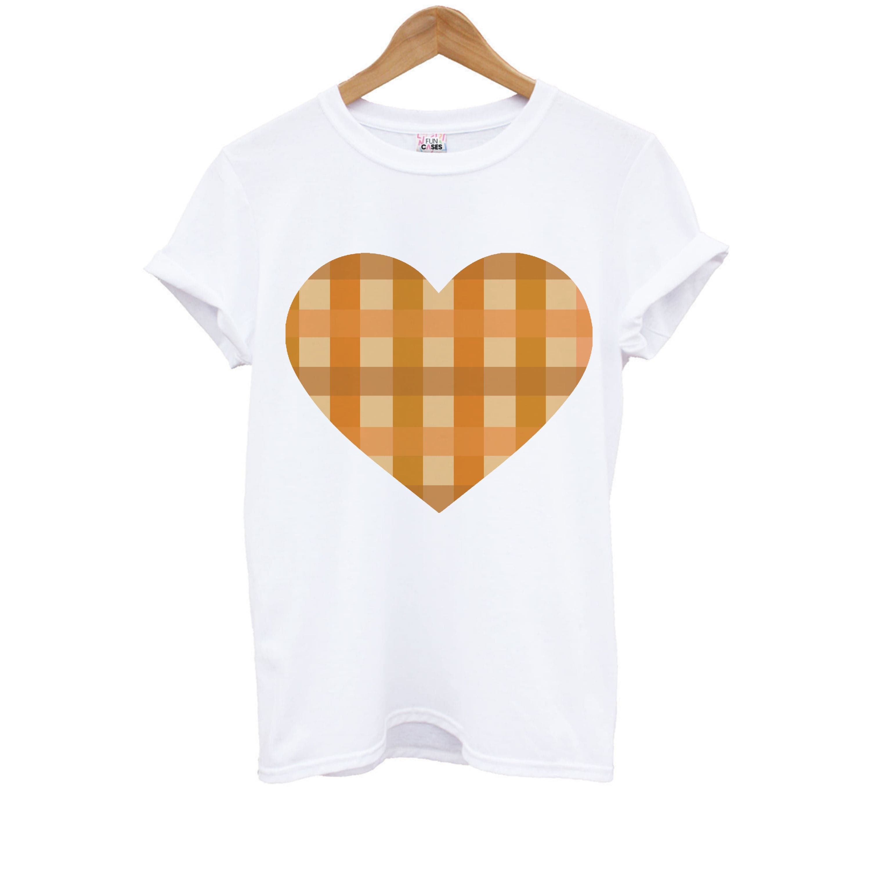 Orange Plaid Pattern- Autumn Kids T-Shirt