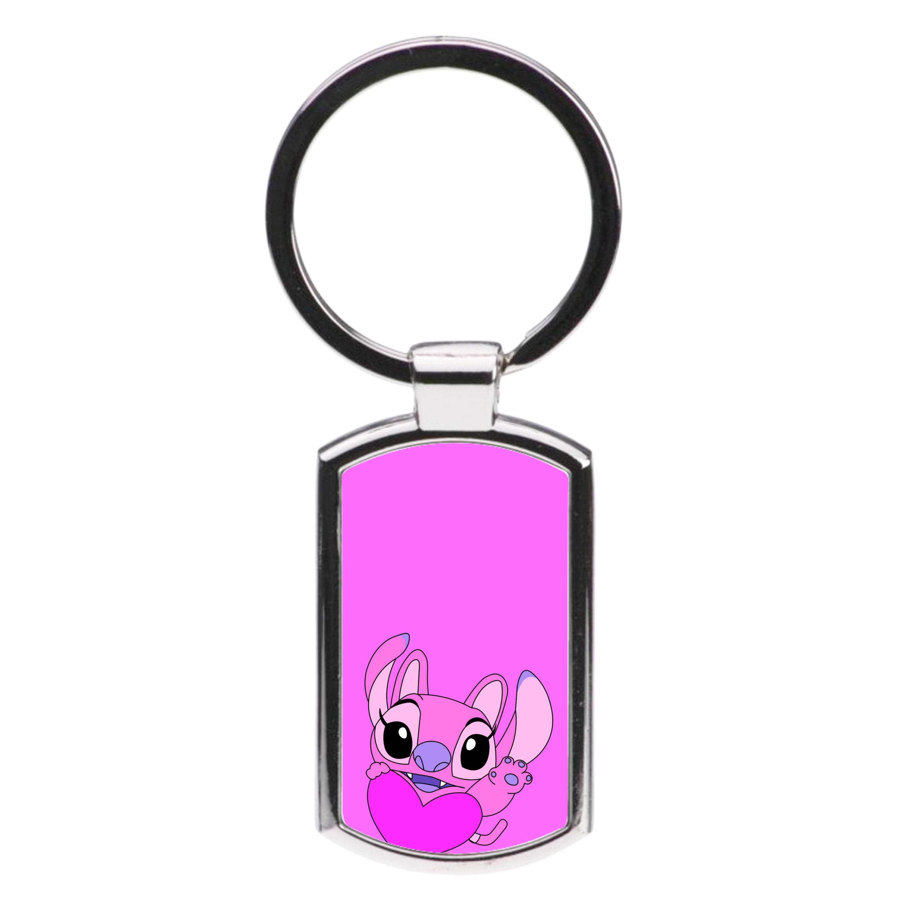 Holding Heart - Pink Alien Luxury Keyring