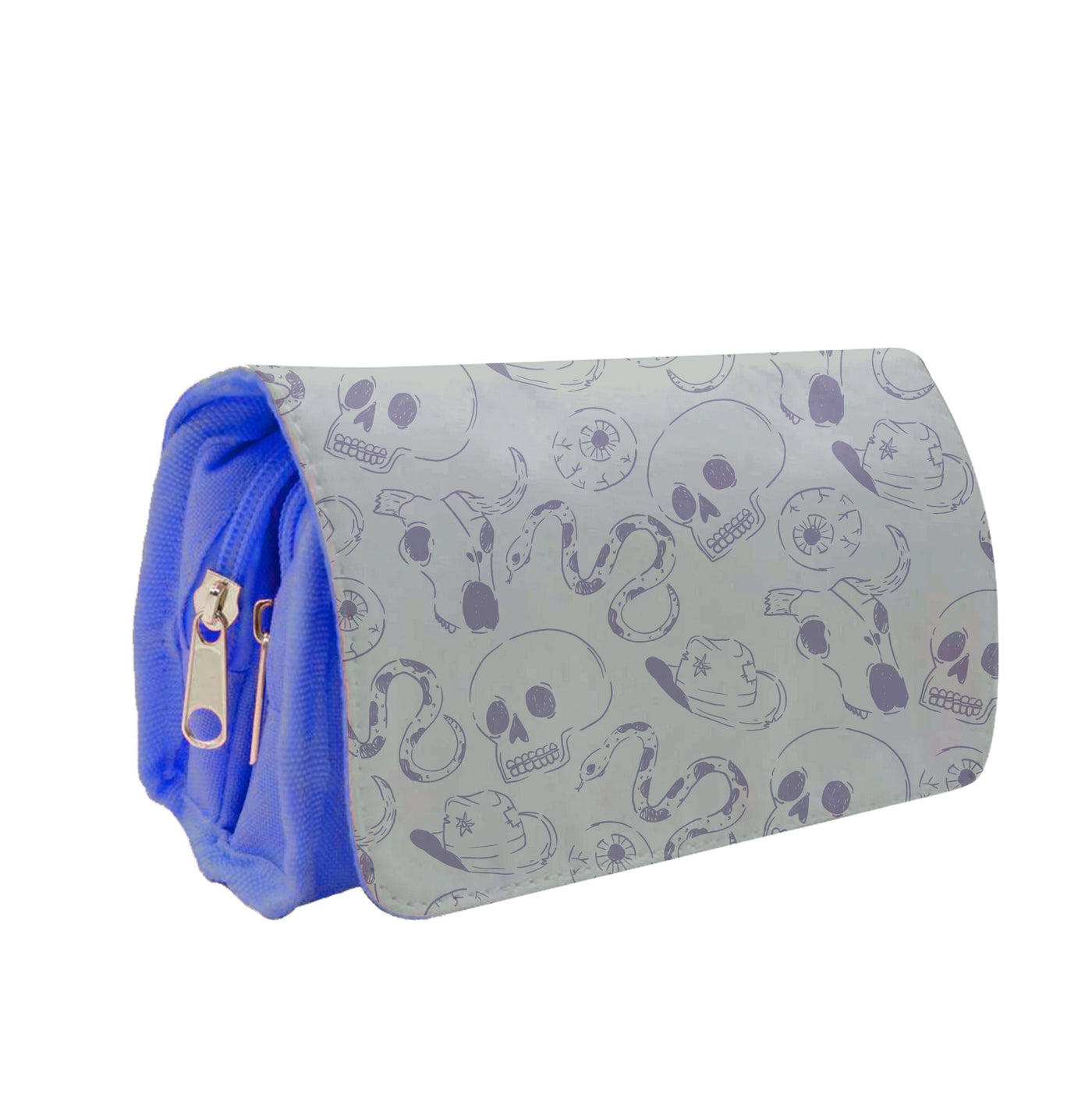 Blue Snakes And Skulls - Western  Pencil Case