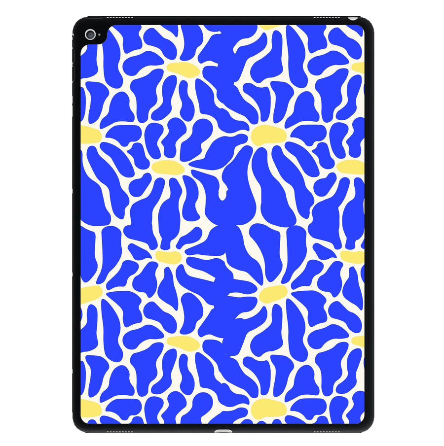 Dark Blue Flowers - Summer iPad Case