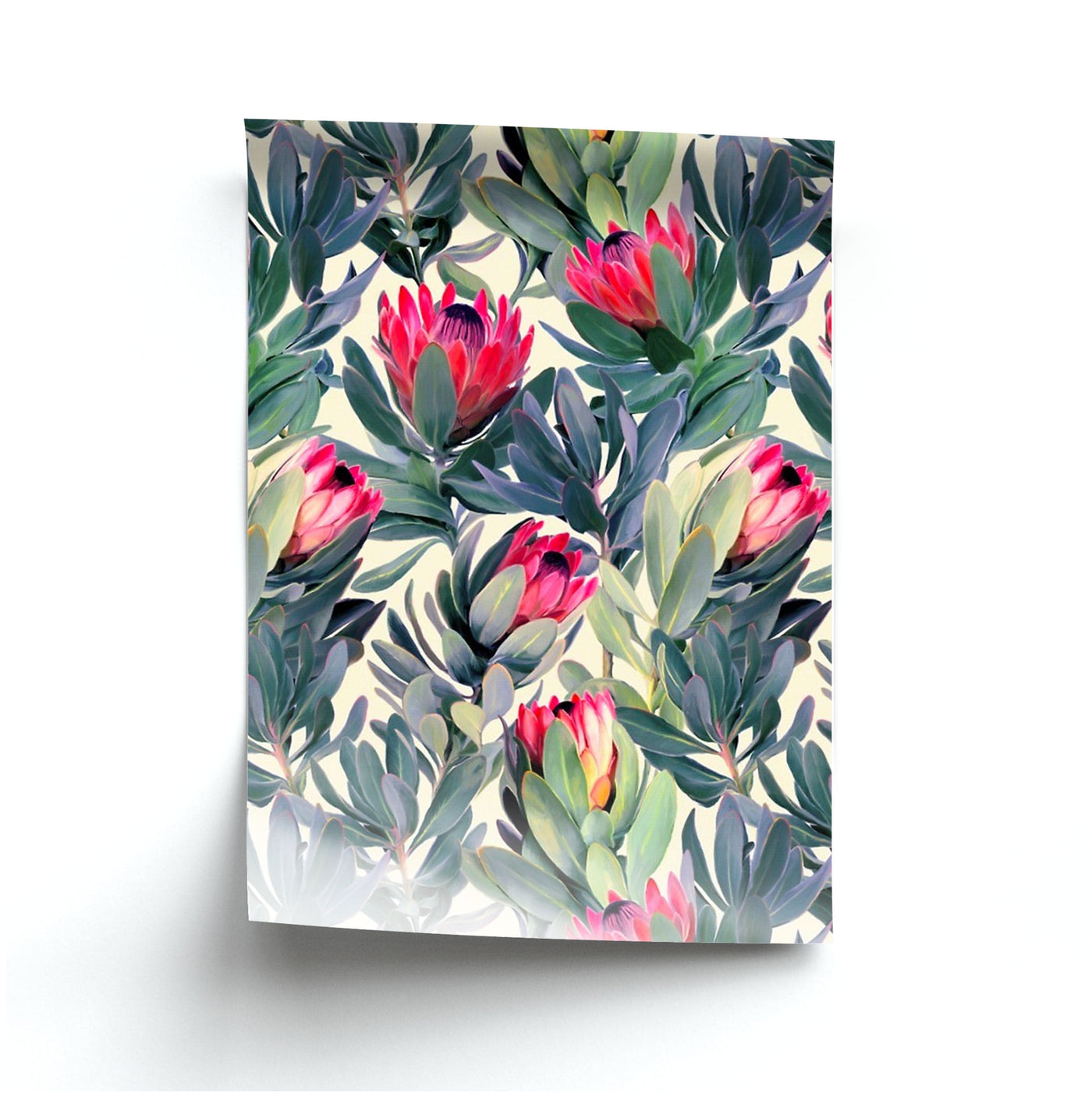 Painted Protea Pattern Poster