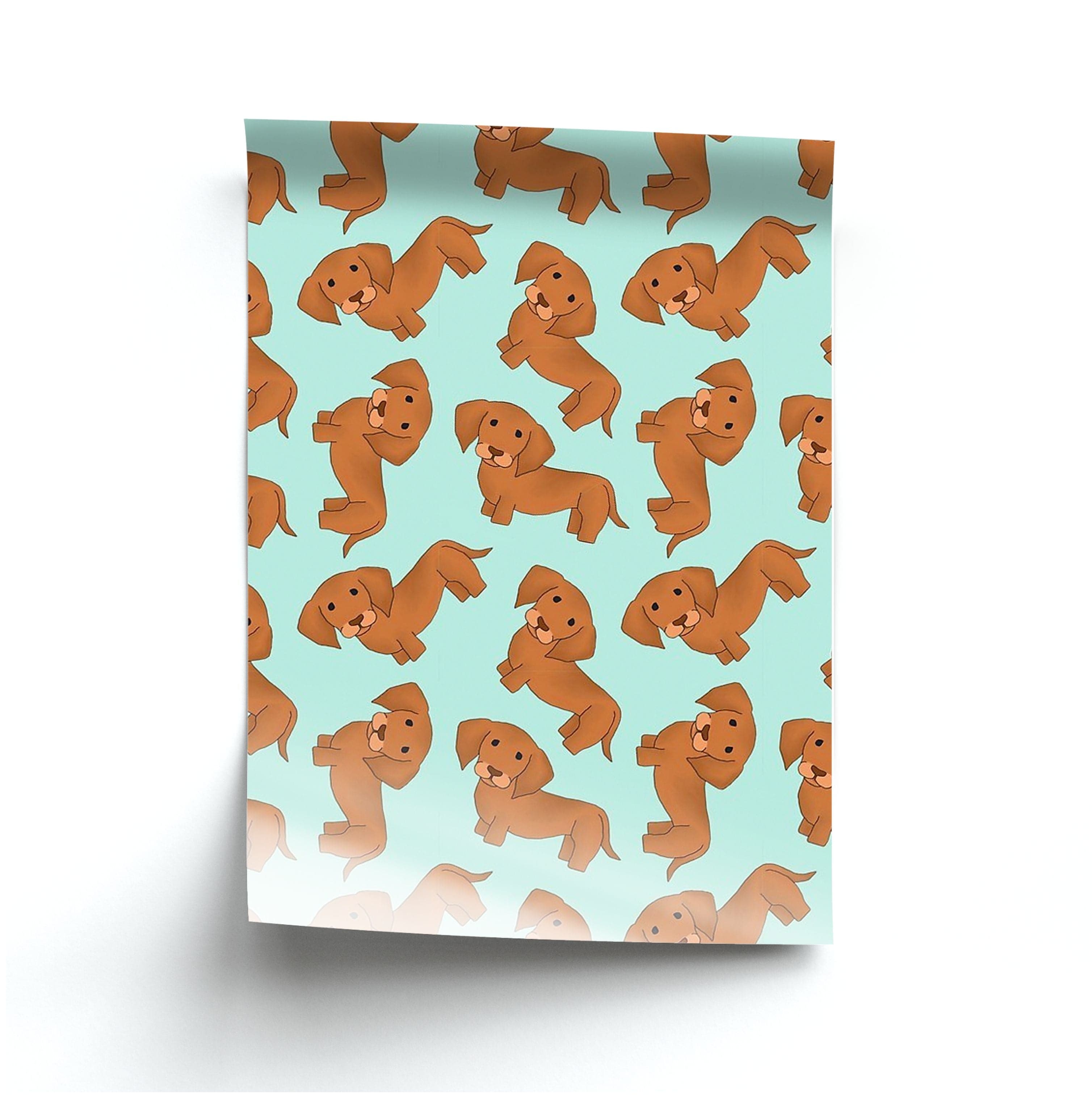 Sausage Dog Pattern Poster