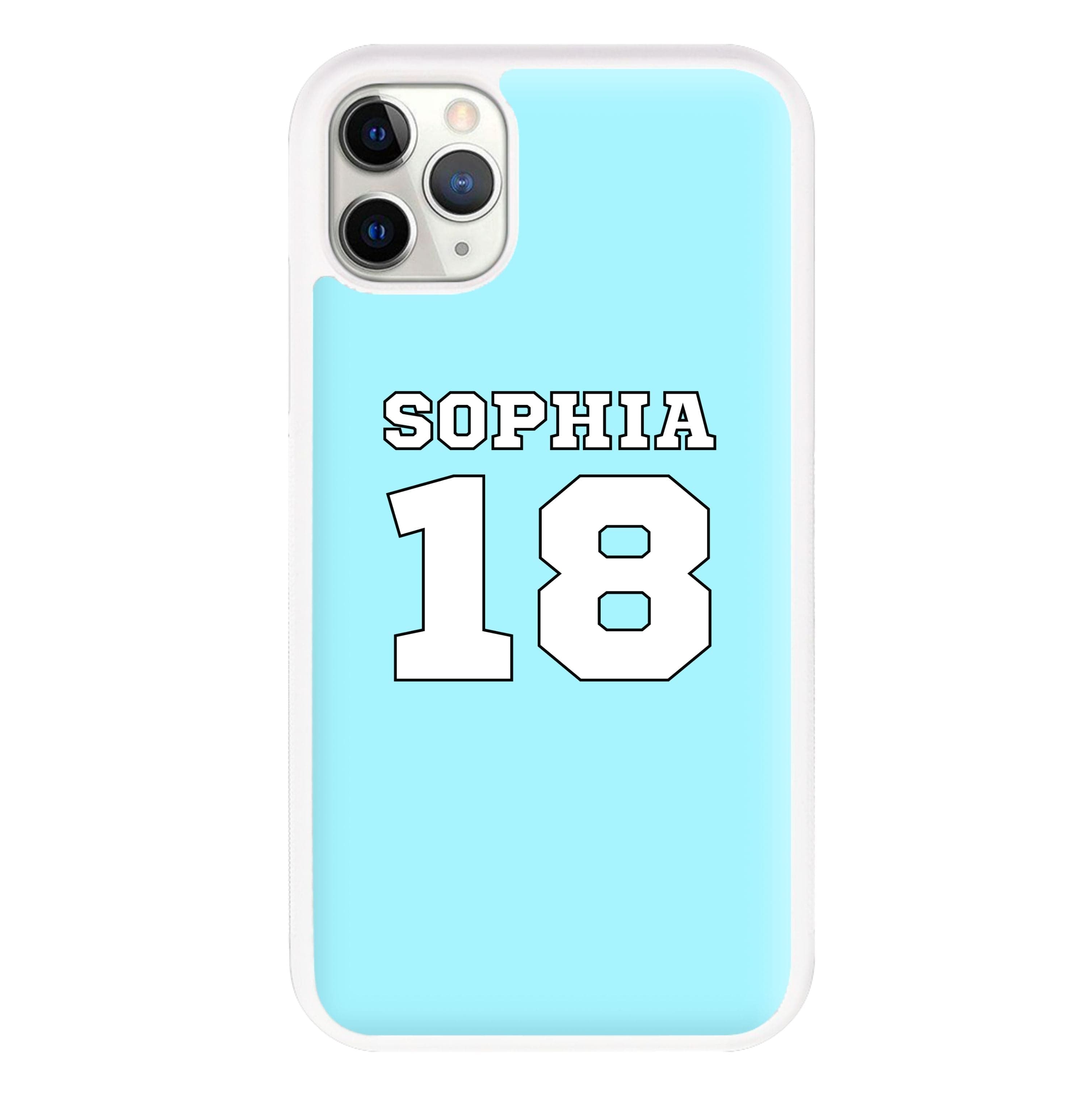 Light Blue - Personalised Football Phone Case