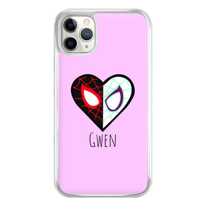 Gwen And SpiderMan - Personalised Superhero Comic Phone Case