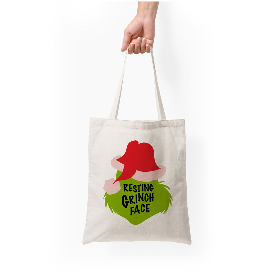 Resting Grinch Face Tote Bag