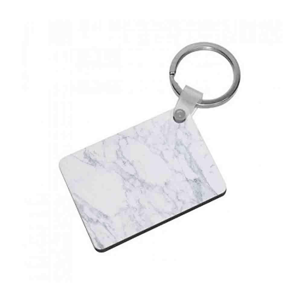 White Marble Pattern Keyring - Fun Cases