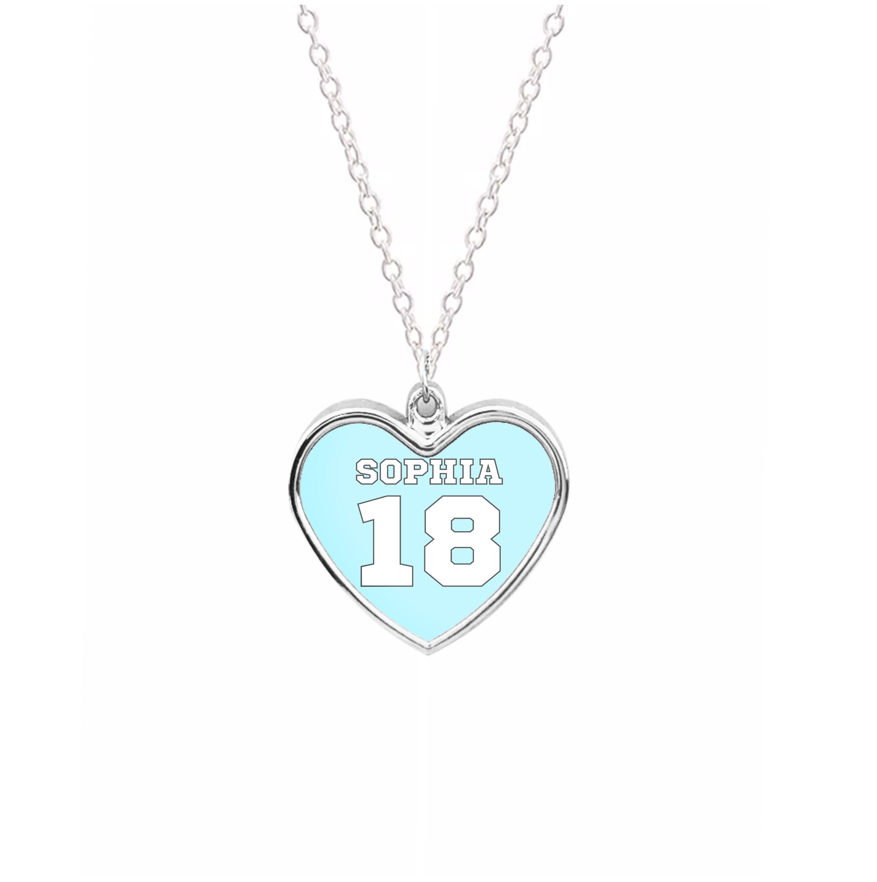 Light Blue - Personalised Football Necklace