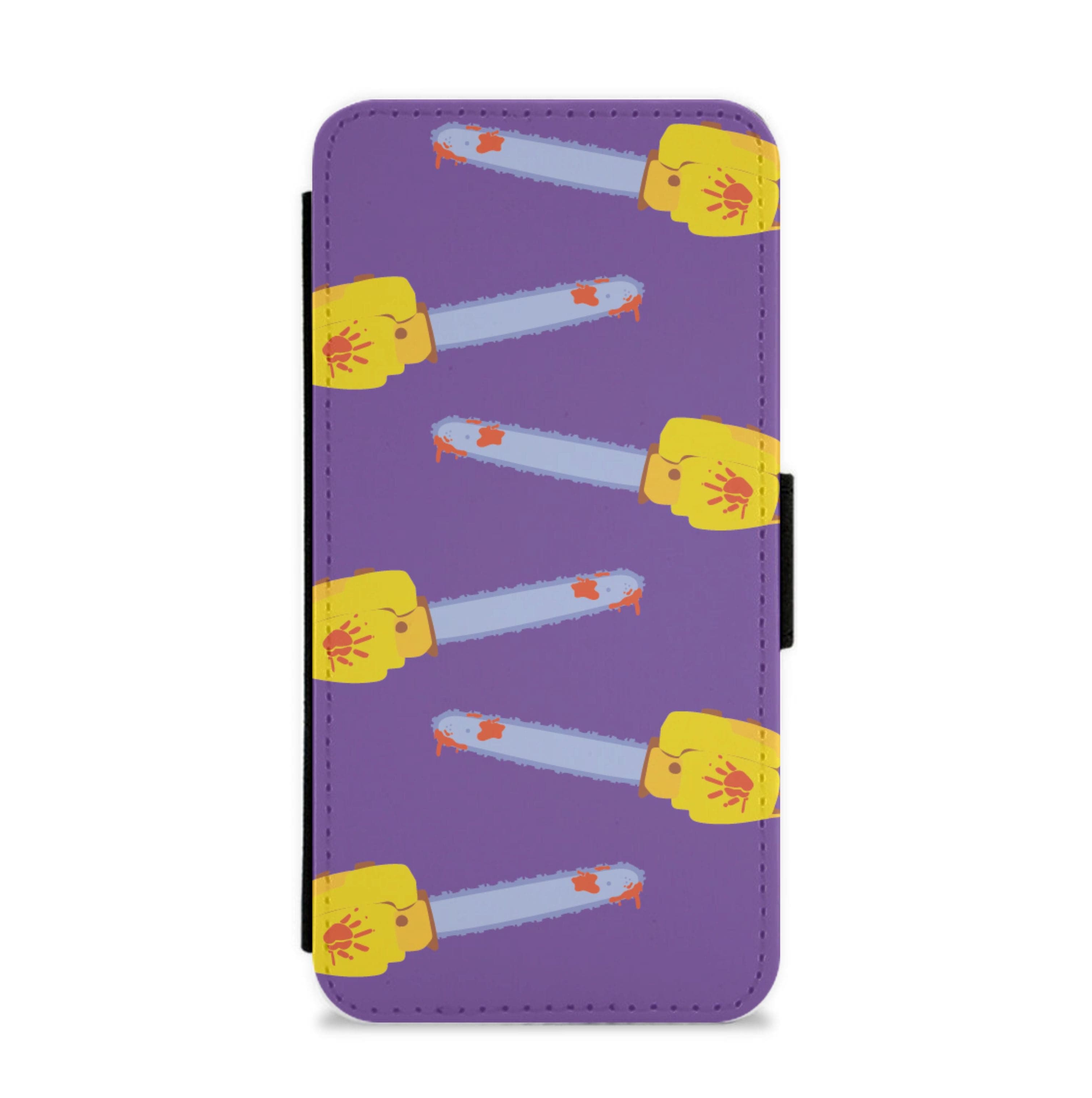 Chainsaw Pattern - Halloween Flip / Wallet Phone Case