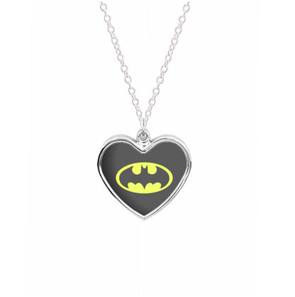 Black Bat Superhero Logo Necklace